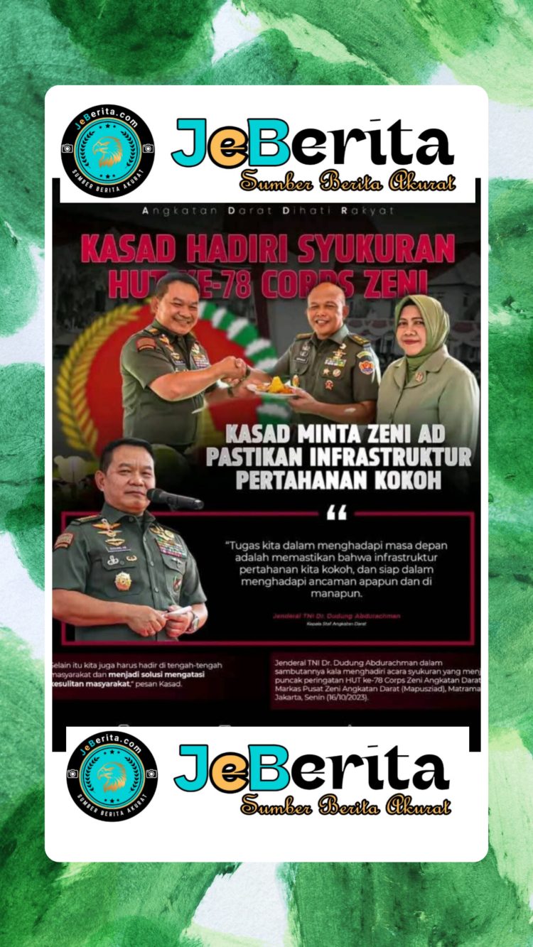 ‎KASAD “Dudung Abdurachman” Tekankan Penguatan Infrastruktur Pertahanan di HUT ke-78 Corps Zeni TNI AD