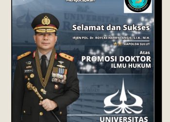 ‎KAPOLDA SULUT IRJEN POL. DR. ROYCKE HARRY LANGIE RAIH GELAR DOKTOR ILMU HUKUM DARI UNIVERSITAS TRISAKTI ‎