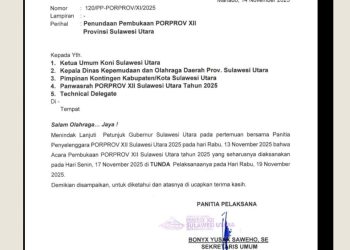 ‎Pembukaan Porprov Sulut Diundur ke 19 November, Gubernur Yulius Selvanus Dijadwalkan Hadir
