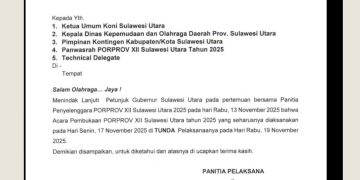 ‎Pembukaan Porprov Sulut Diundur ke 19 November, Gubernur Yulius Selvanus Dijadwalkan Hadir