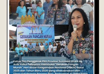 ‎TP PKK SULUT DUKUNG STABILISASI HARGA – BUNDA ANIK YULIUS SELVANUS RESMI BUKA “GERAKAN PANGAN MURAH” HBKN NATAL 2025 DAN TAHUN BARU 2026