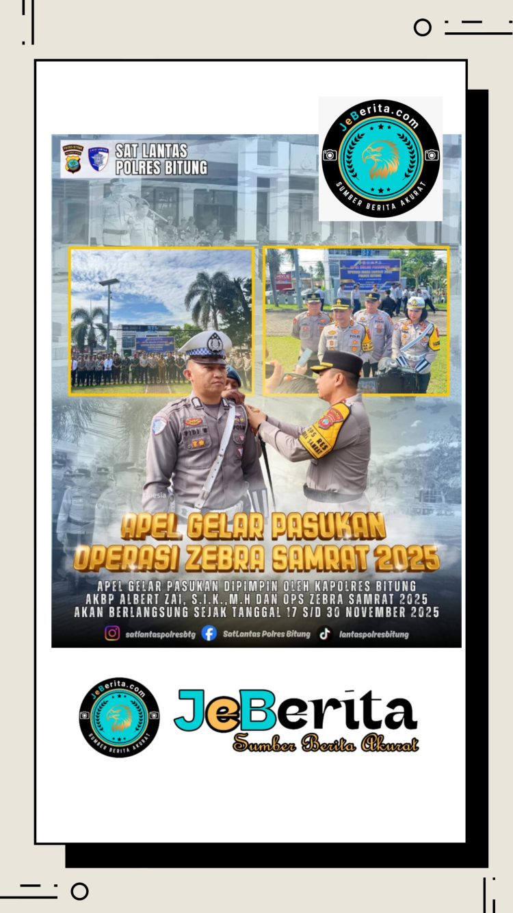 ‎Apel Gelar Pasukan Operasi Zebra Samrat 2025 Resmi Dimulai, Polres Bitung Siap Wujudkan Kamseltibcarlantas Jelang Nataru