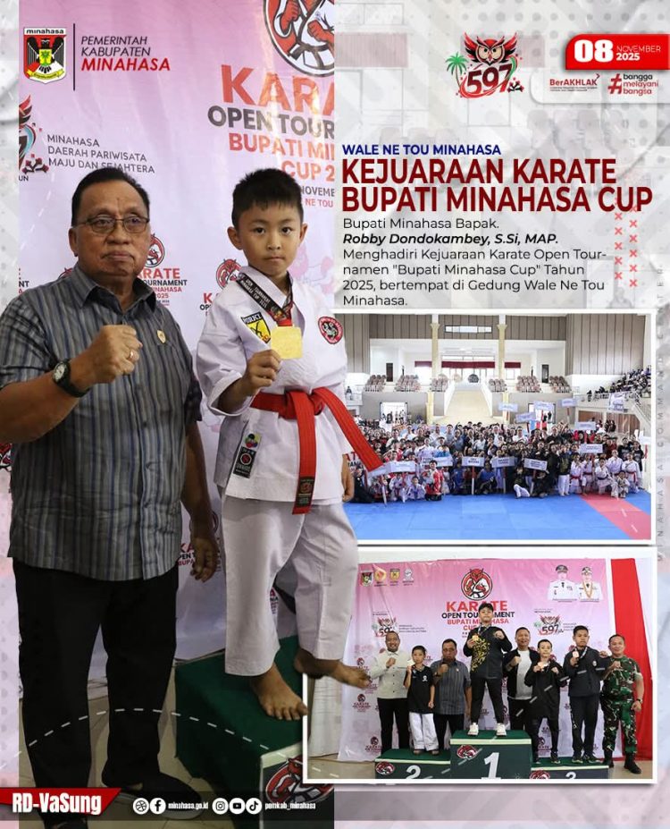 ‎BUPATI MINAHASA RESMI BUKA KEJUARAAN KARATE “BUPATI MINAHASA CUP” 2025