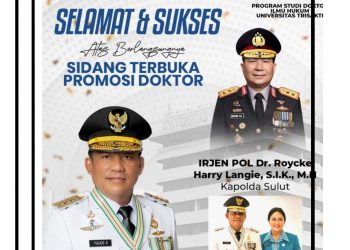 ‎Gubernur Sulut Ucapkan Selamat atas Promosi Doktor Kapolda Sulut, Irjen Pol Dr. Roycke Harry Langie