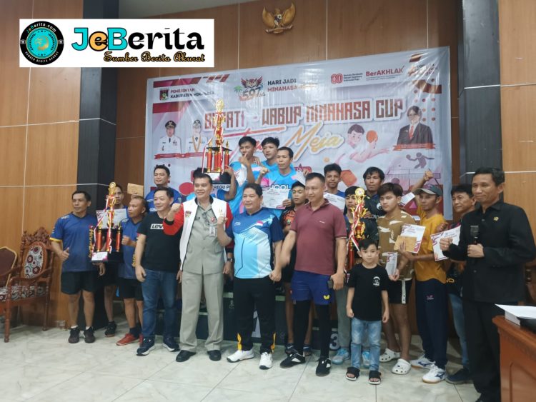 ‎Bupati Minahasa Resmi Tutup Turnamen Tenis Meja Minahasa Cup 2025. ‎