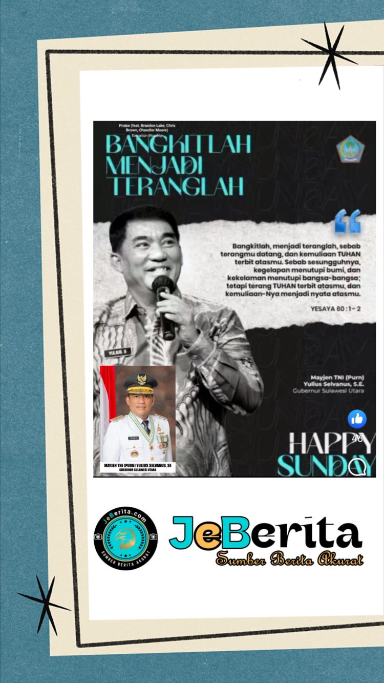 ‎Bangkit Menjadi Terang, Pesan Rohani Gubernur Sulut Sambut Hari Minggu ‎