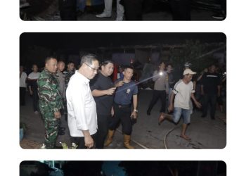 ‎Kapolres, Wali Kota, dan Forkopimda Bitung Tinjau Langsung Kebakaran Aertembaga