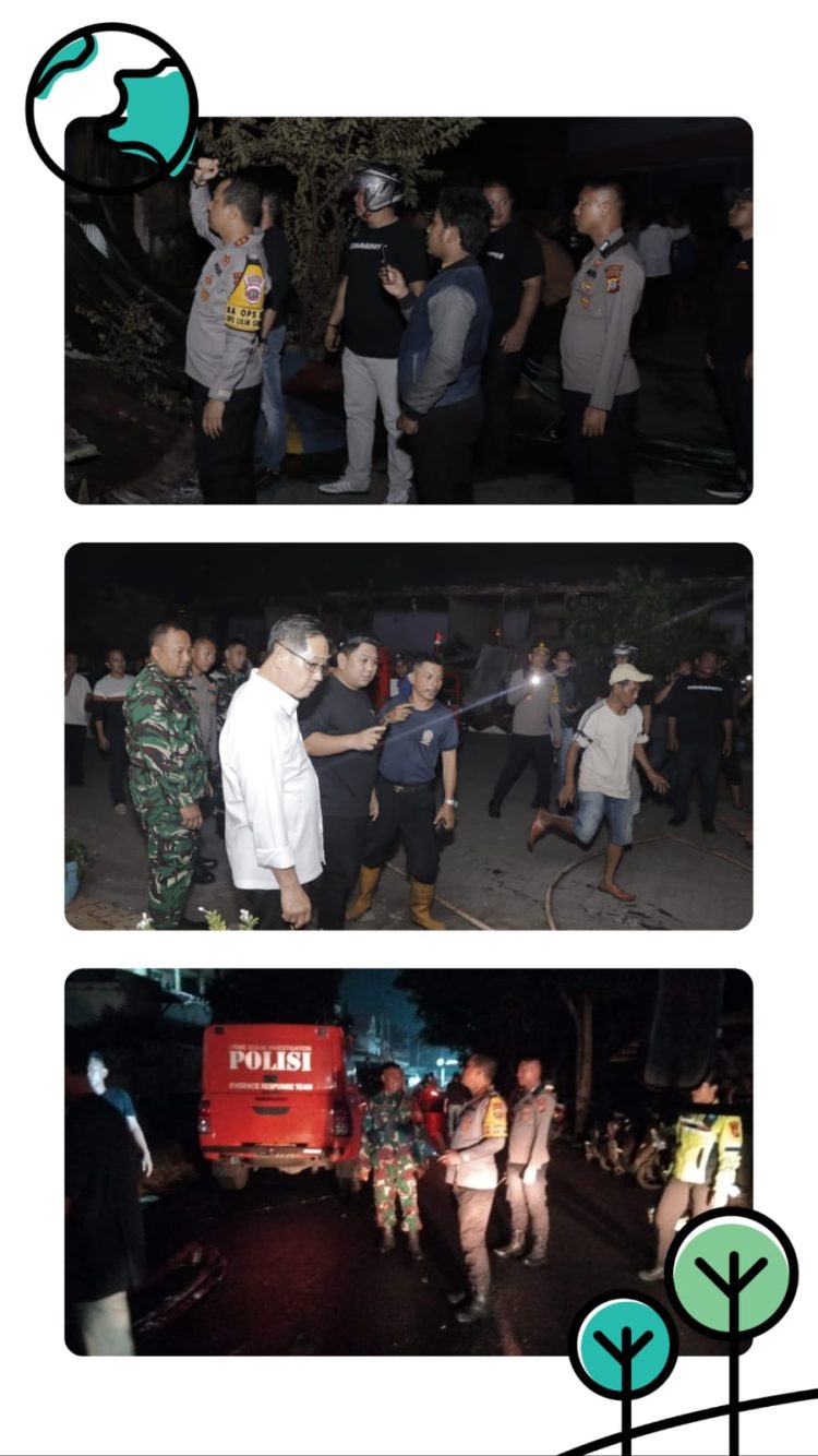 ‎Kapolres, Wali Kota, dan Forkopimda Bitung Tinjau Langsung Kebakaran Aertembaga