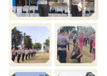 ‎Kapolres Bitung Pimpin Kenaikan Pangkat 56 Personel, Tegaskan Pangkat Adalah Amanah Profesionalisme. ‎