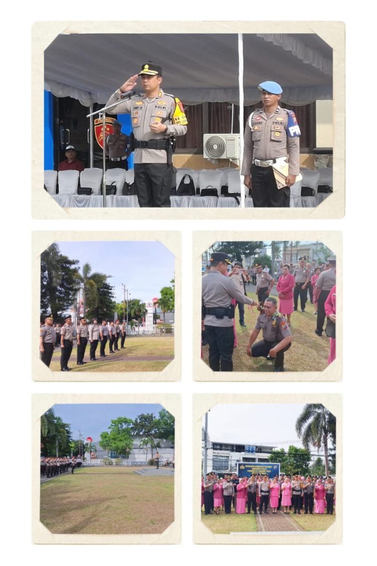 ‎Kapolres Bitung Pimpin Kenaikan Pangkat 56 Personel, Tegaskan Pangkat Adalah Amanah Profesionalisme. ‎