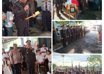 ‎Polres Bitung Antar Aiptu Melki Thomas ke Peristirahatan Terakhir