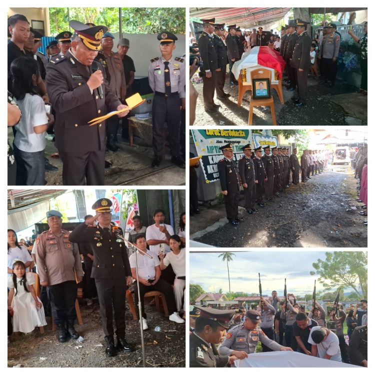 ‎Polres Bitung Antar Aiptu Melki Thomas ke Peristirahatan Terakhir